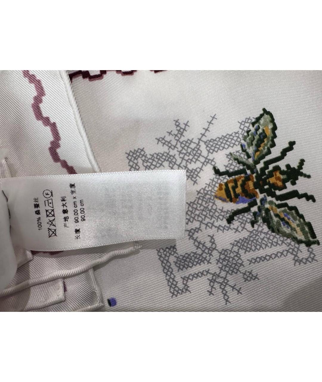 CHRISTIAN DIOR Белый шелковый платок, фото 3