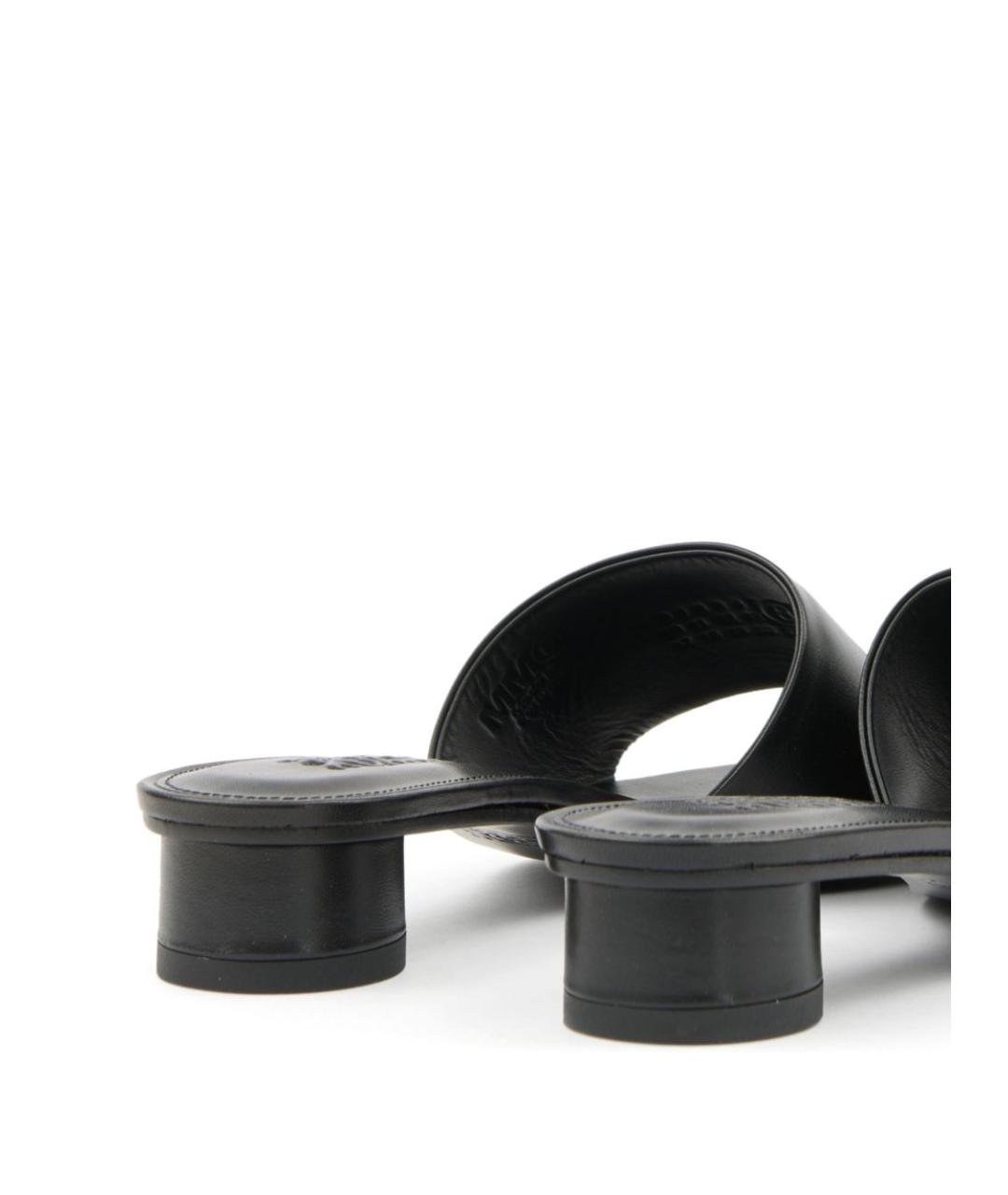 MM6 MAISON MARGIELA Черные кожаные сандалии, фото 4