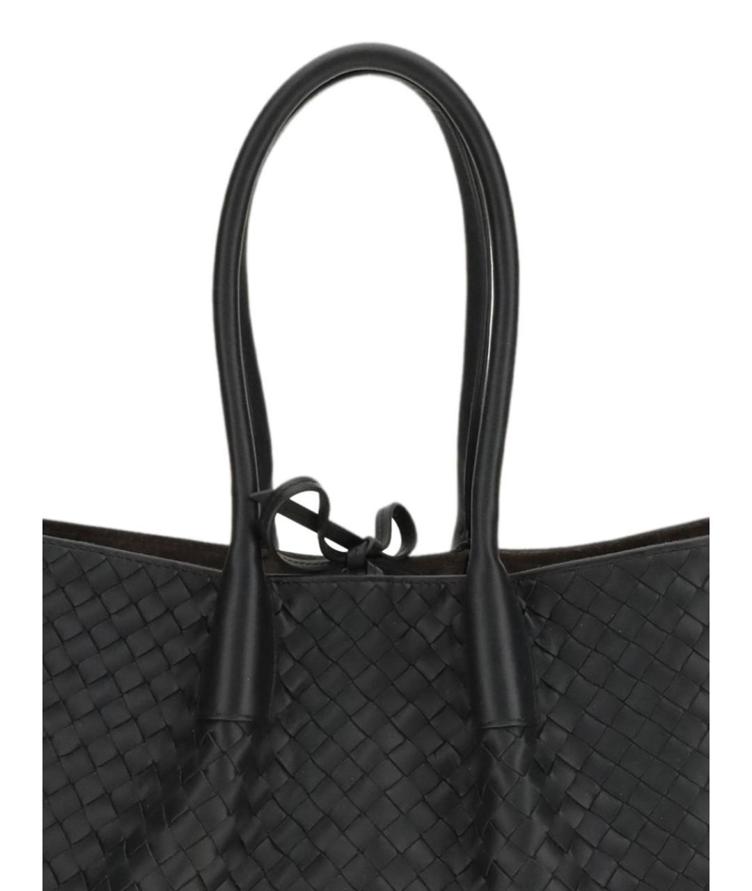 BOTTEGA VENETA Черная кожаная сумка тоут, фото 2