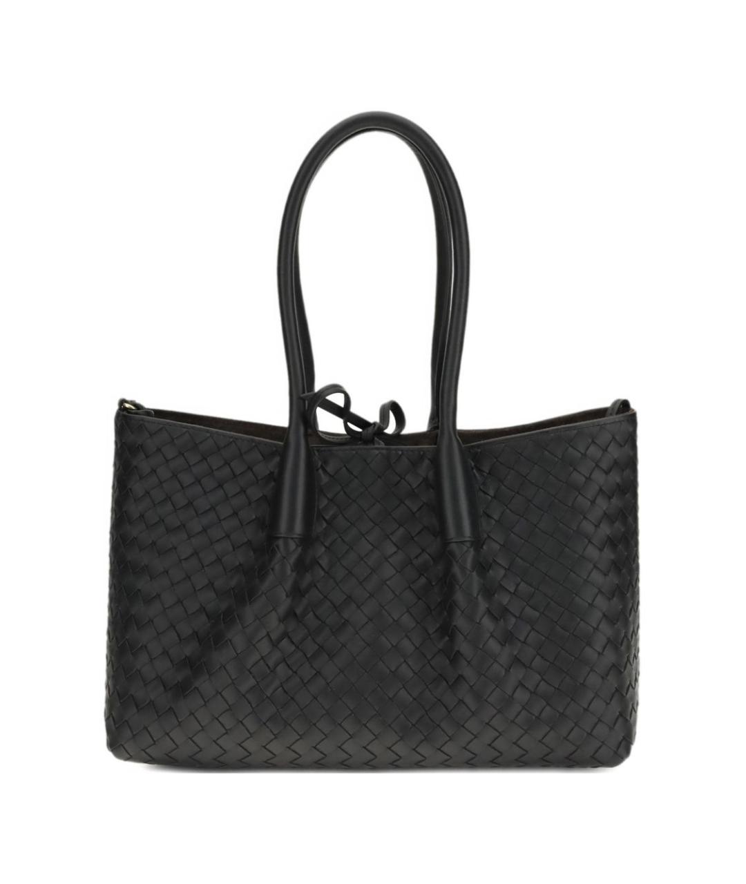 BOTTEGA VENETA Черная кожаная сумка тоут, фото 1