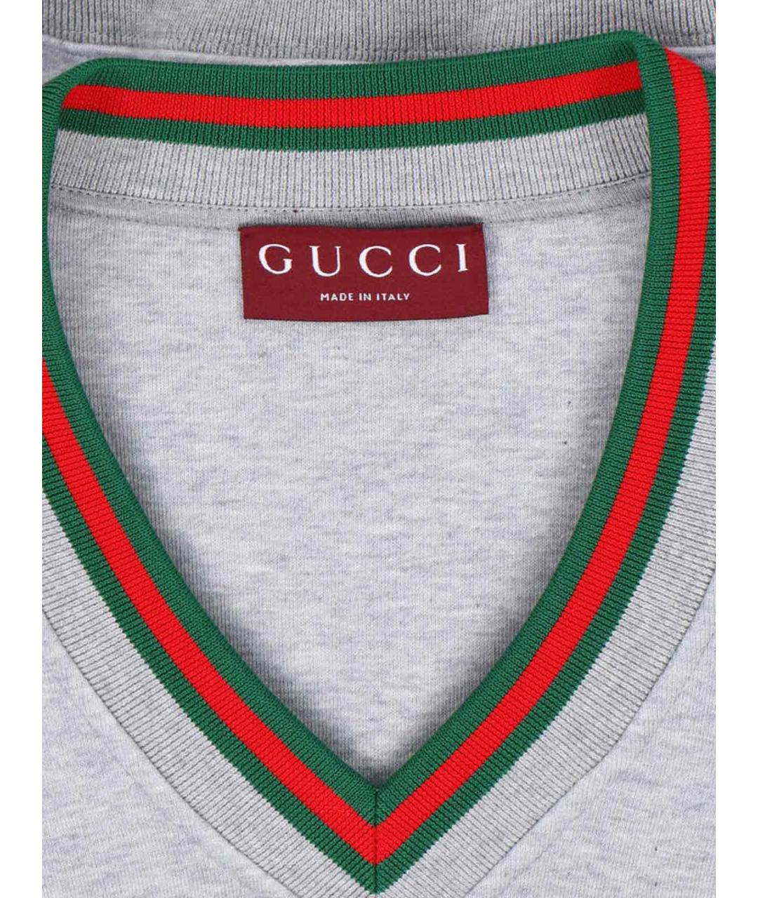 GUCCI Серый хлопковый джемпер / свитер, фото 3