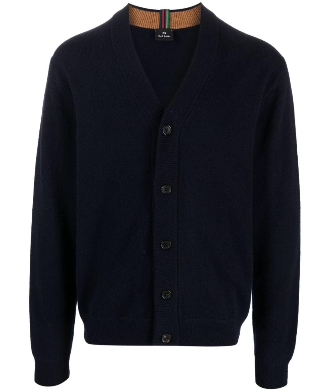 PAUL SMITH Синий шерстяной кардиган, фото 1