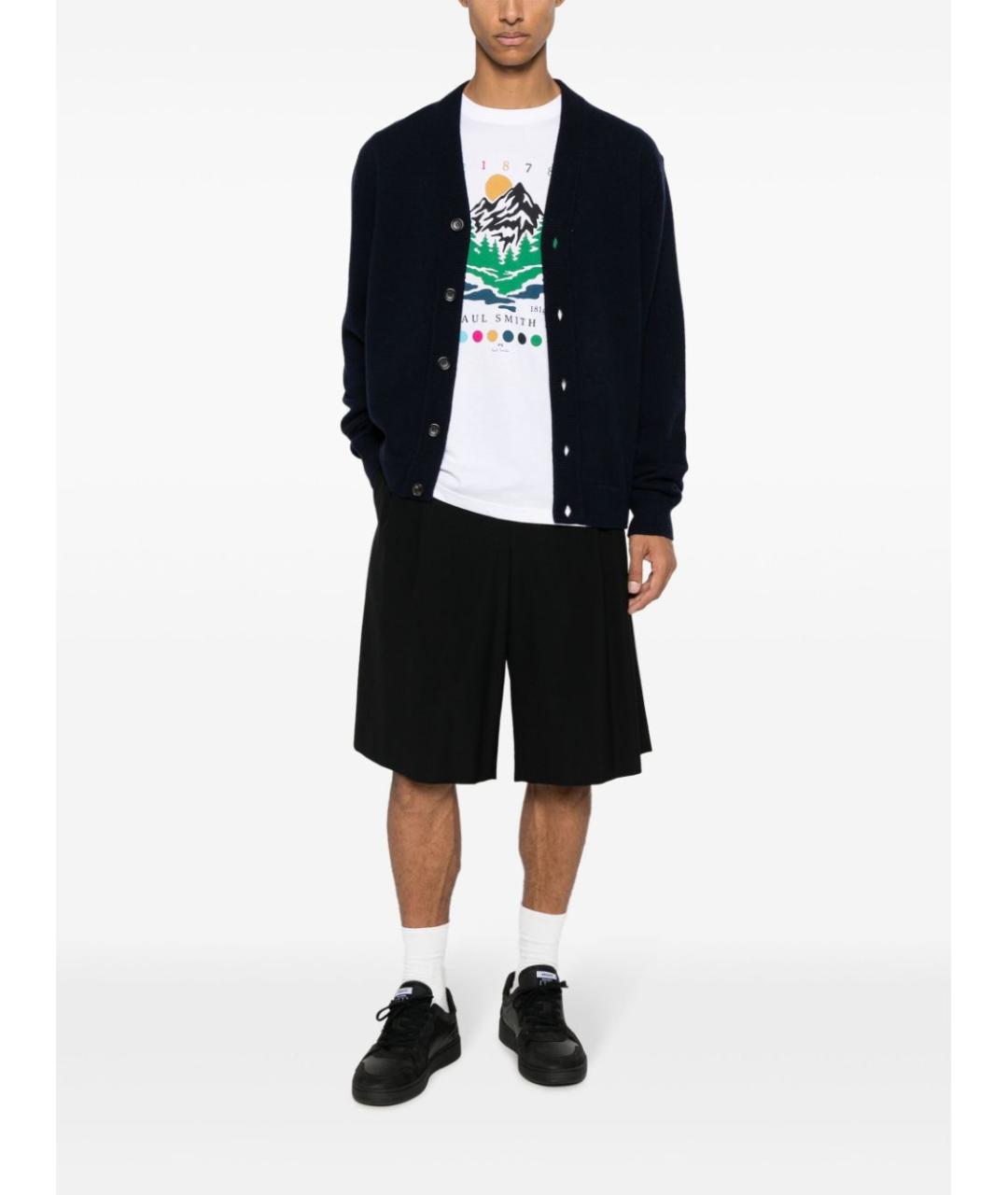 PAUL SMITH Синий шерстяной кардиган, фото 5
