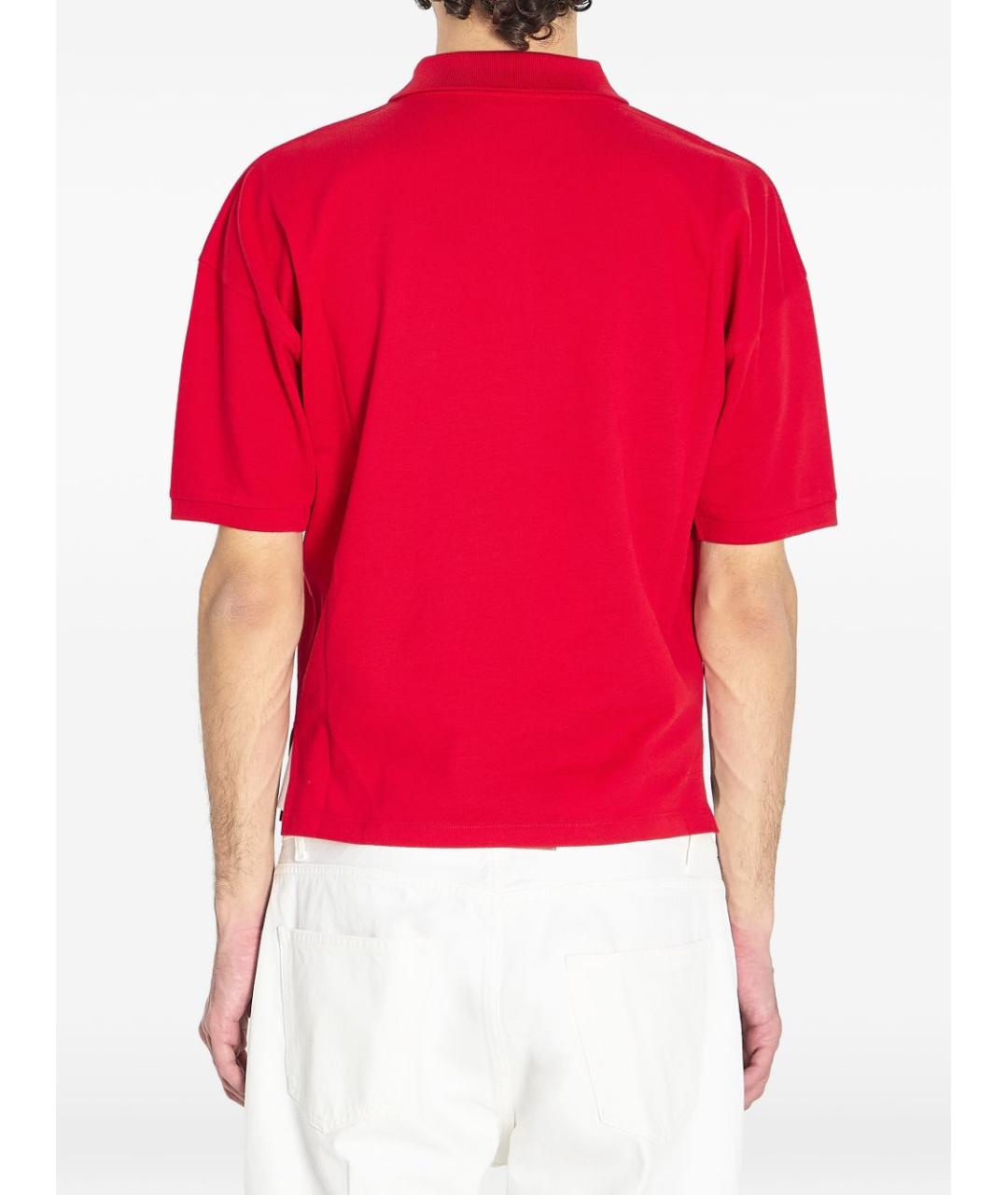 CELINE Красное хлопковое поло с коротким рукавом, фото 4