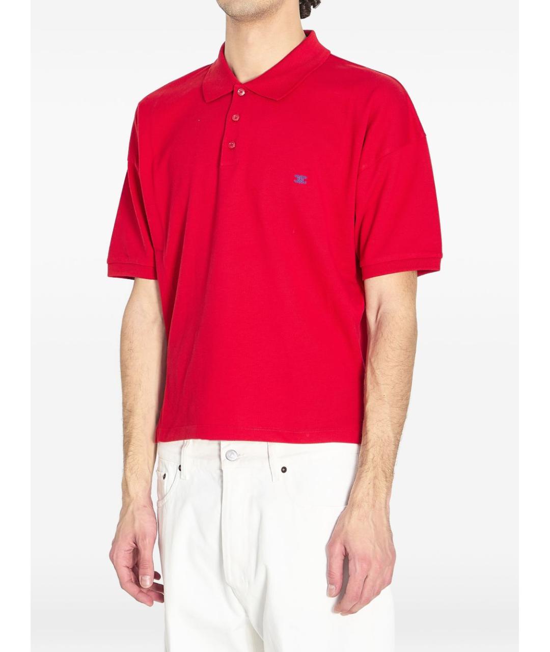 CELINE Красное хлопковое поло с коротким рукавом, фото 3