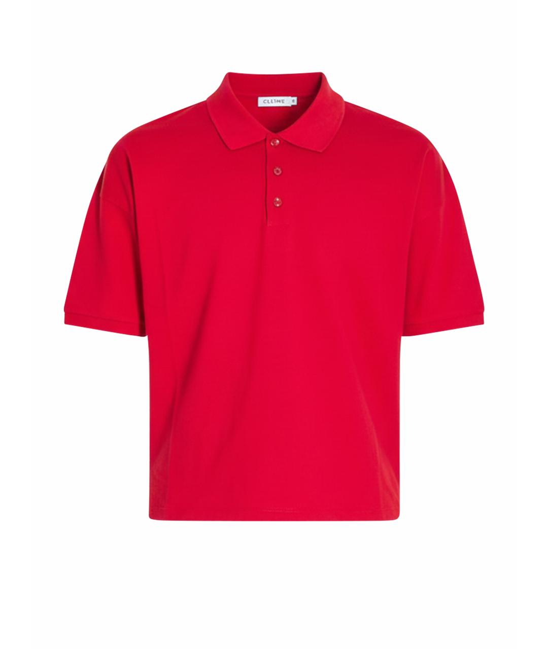 CELINE Красное хлопковое поло с коротким рукавом, фото 1