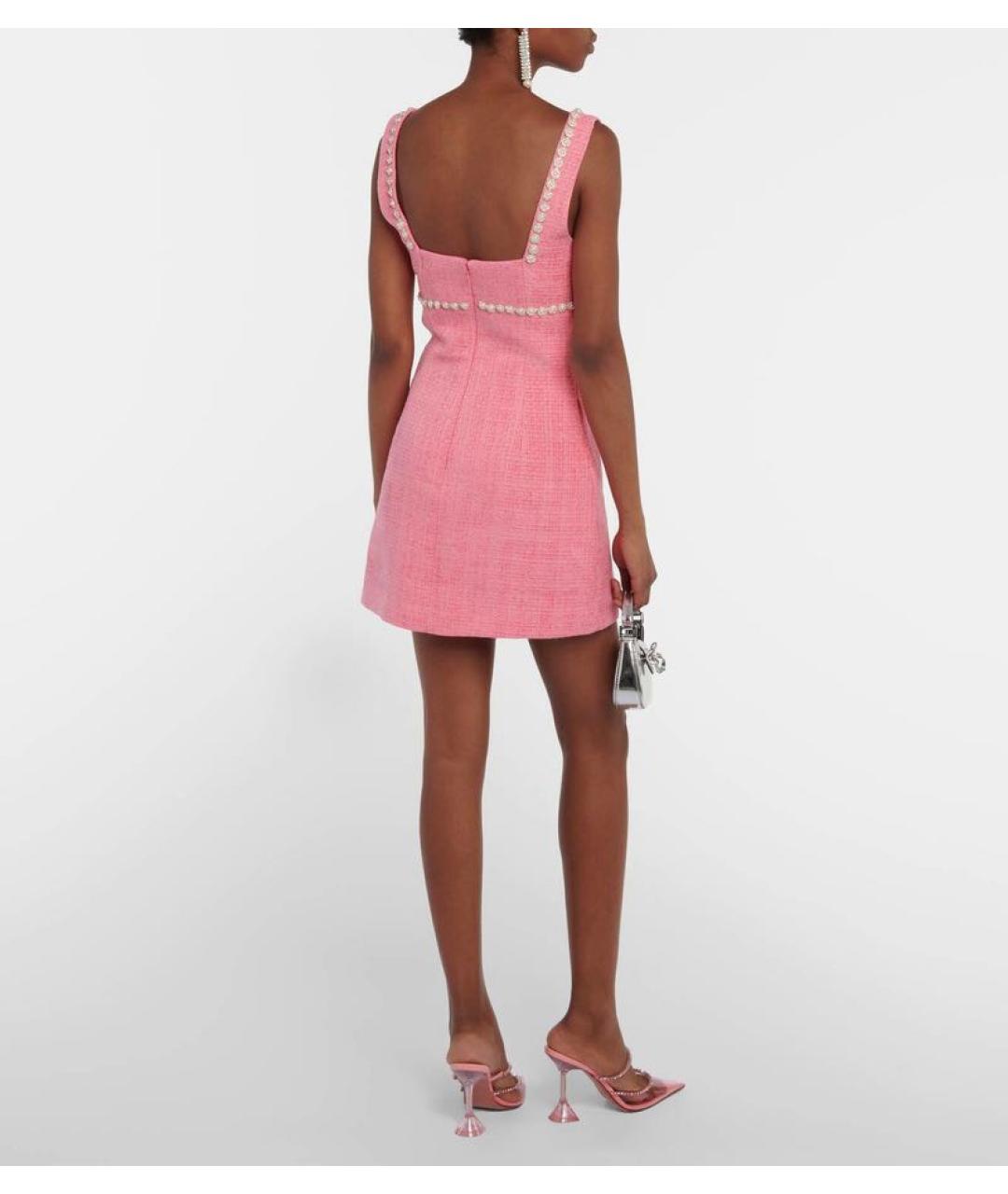 SELF-PORTRAIT Розовое твидовое вечернее платье, фото 5