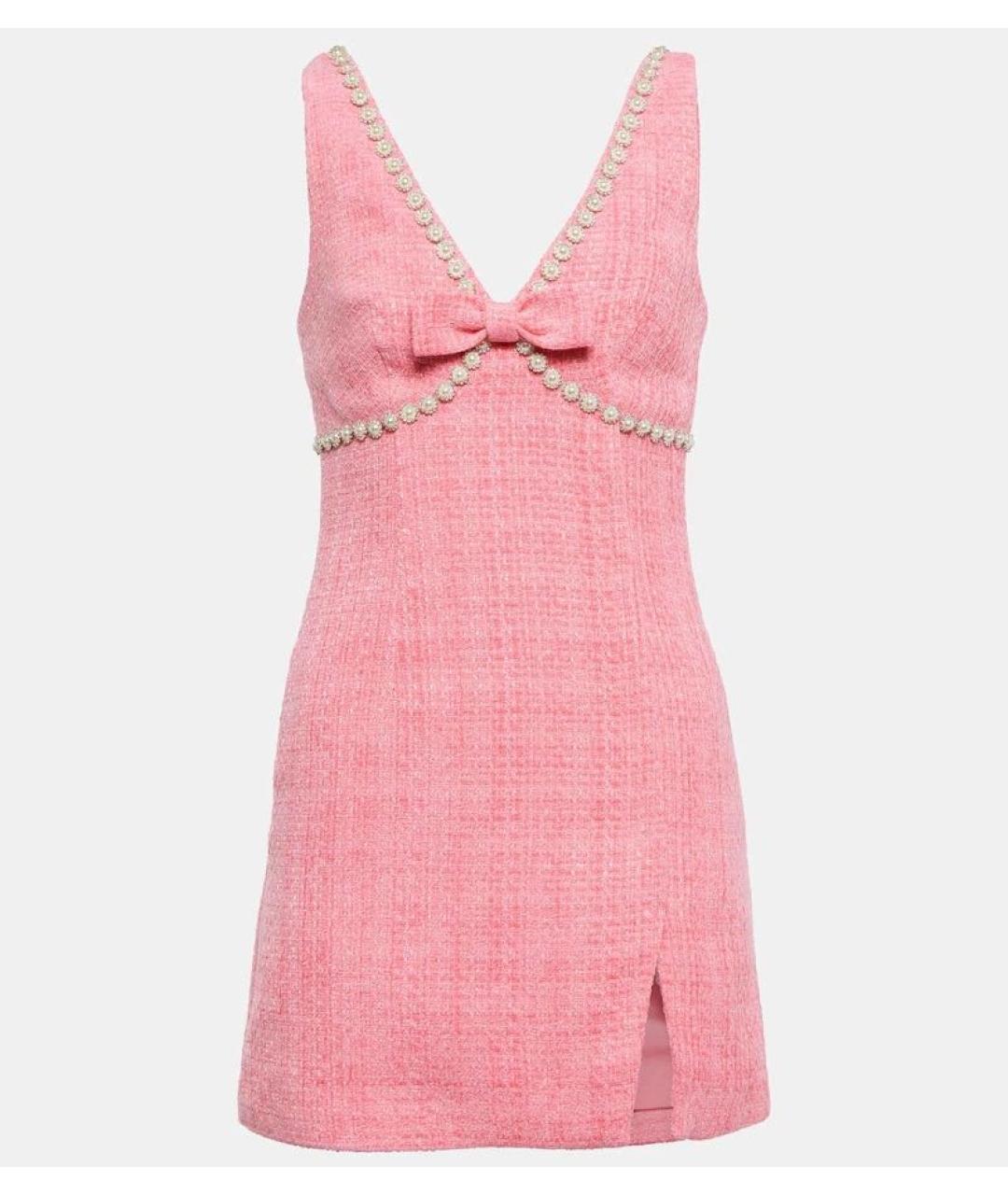 SELF-PORTRAIT Розовое твидовое вечернее платье, фото 6