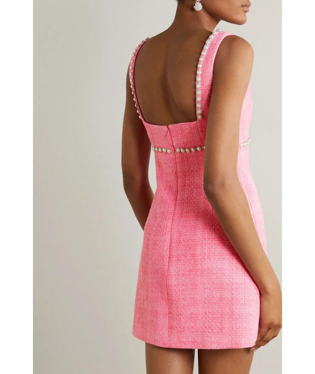 SELF-PORTRAIT Розовое твидовое вечернее платье, фото 3