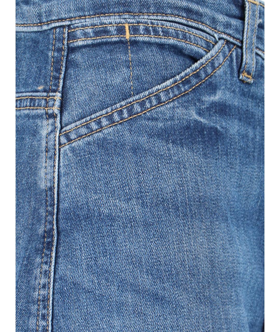 NILI LOTAN Голубые хлопковые прямые джинсы, фото 4