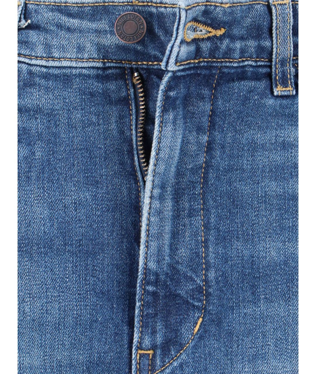 NILI LOTAN Голубые хлопковые прямые джинсы, фото 5