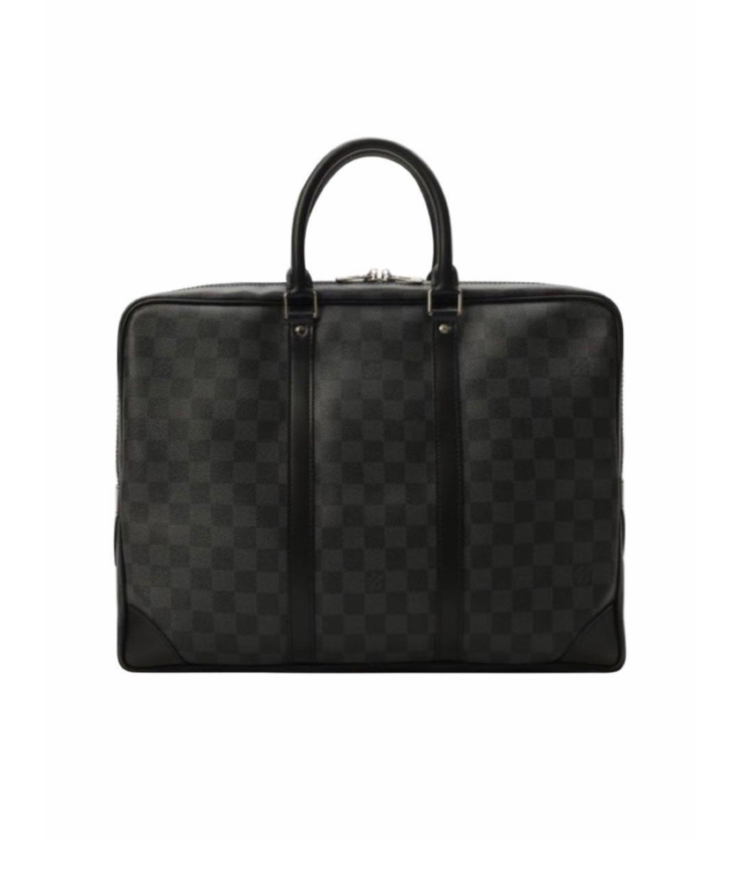 LOUIS VUITTON Антрацитовый портфель из искусственной кожи, фото 1