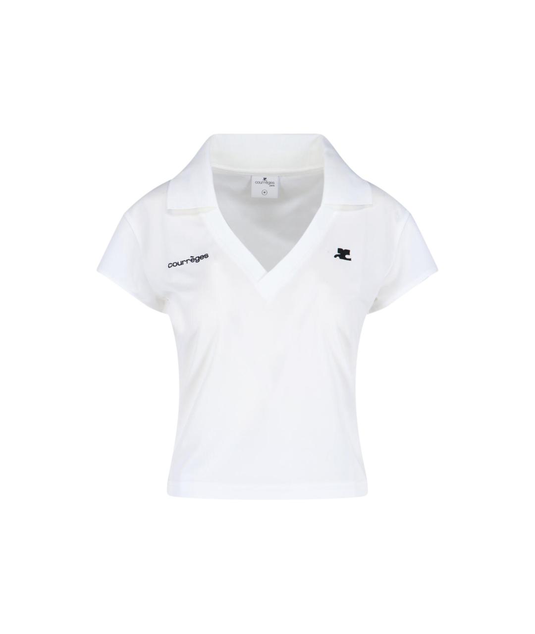 COURREGES Белая полиэстеровая футболка, фото 1