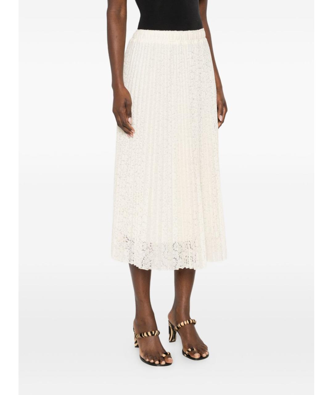 ERMANNO SCERVINO Белая полиэстеровая юбка миди, фото 5