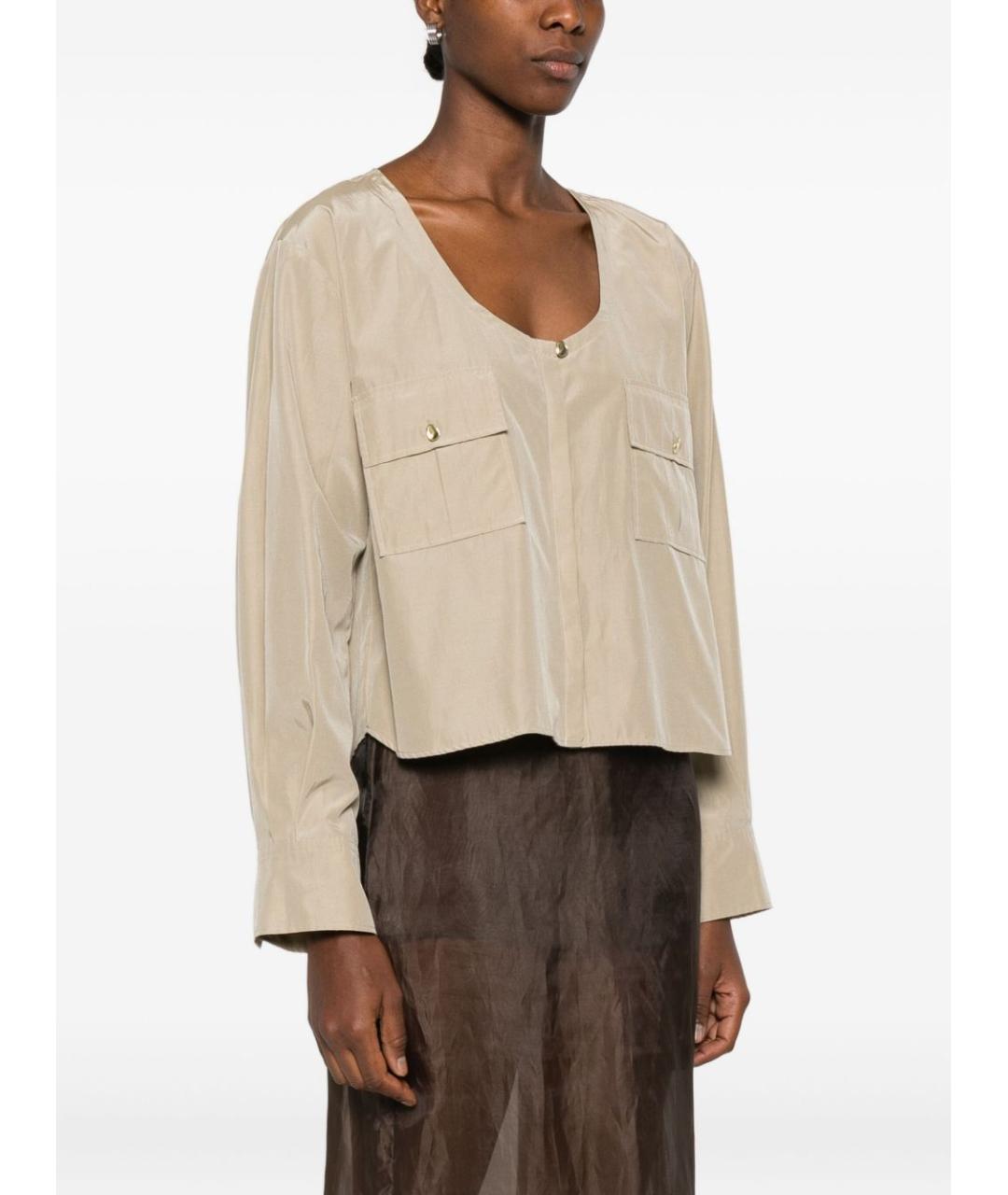 FORTE FORTE Бежевая полиэстеровая рубашка, фото 2