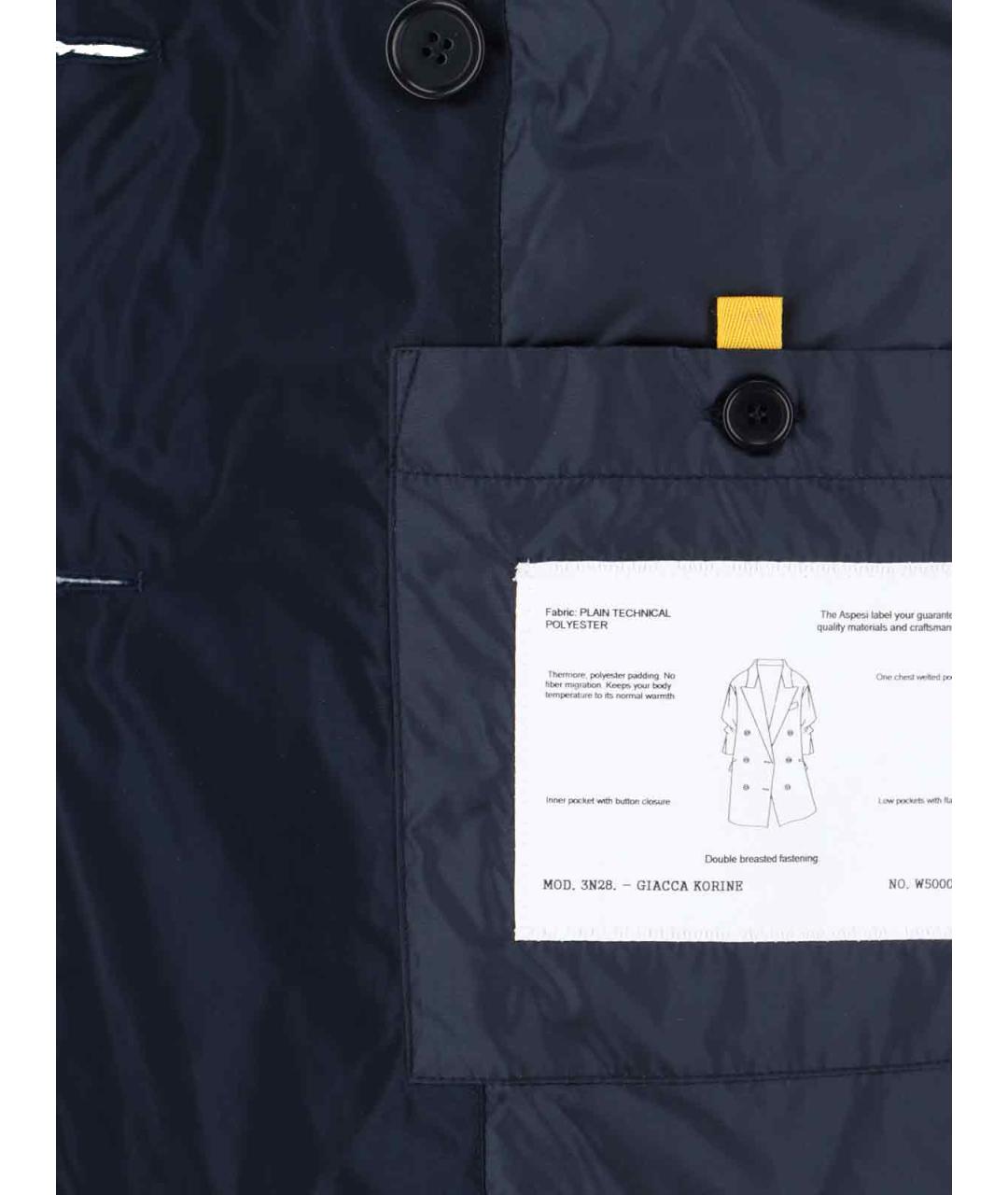 ASPESI Темно-синий полиэстеровый жакет/пиджак, фото 4
