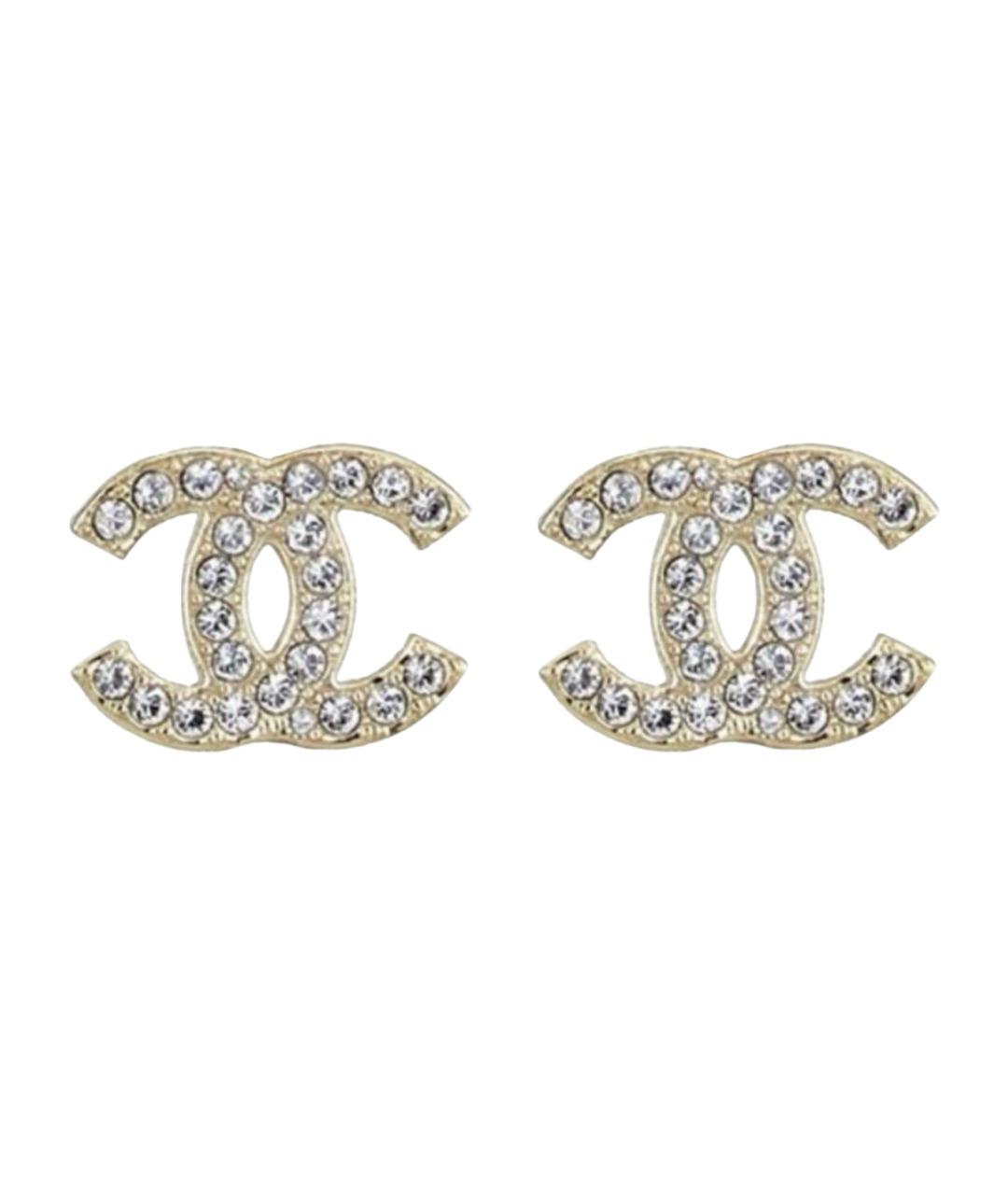CHANEL Золотые металлические серьги, фото 1