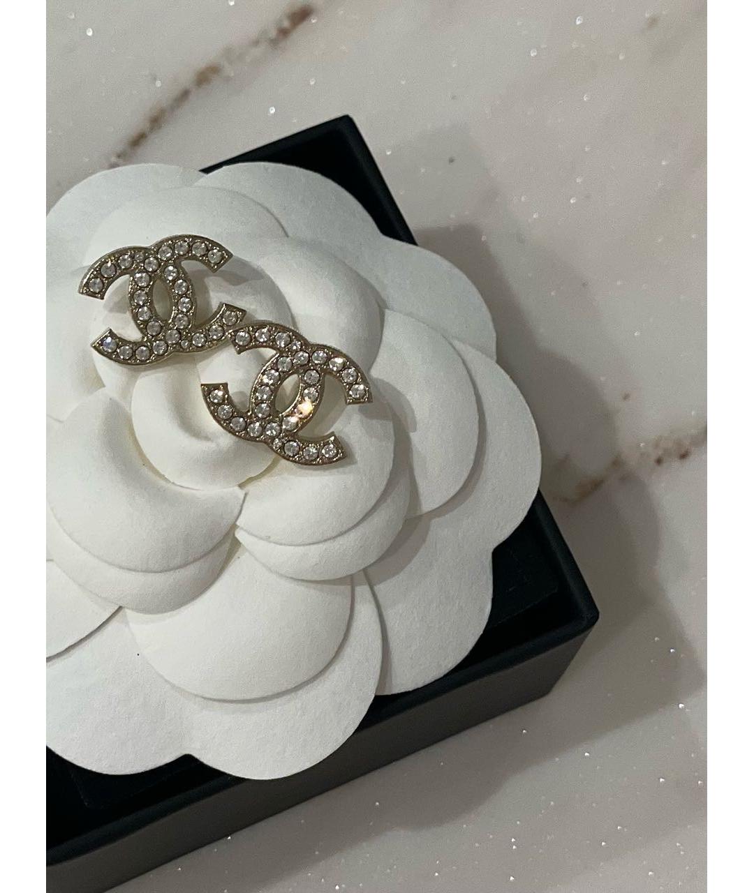 CHANEL Золотые металлические серьги, фото 2