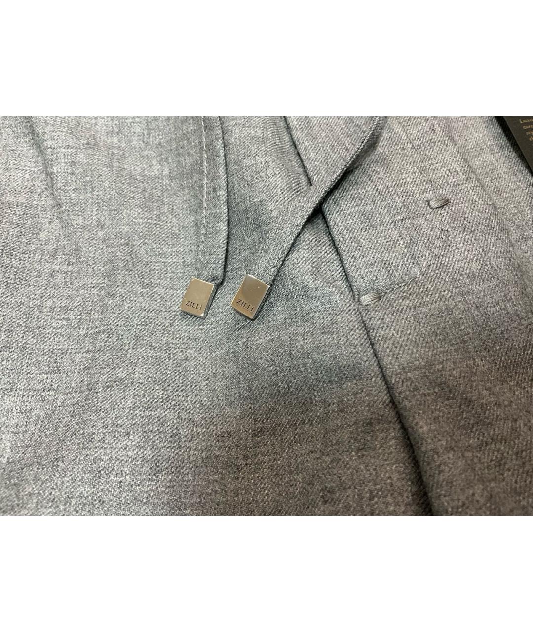 ZILLI Серые шерстяные классические брюки, фото 2