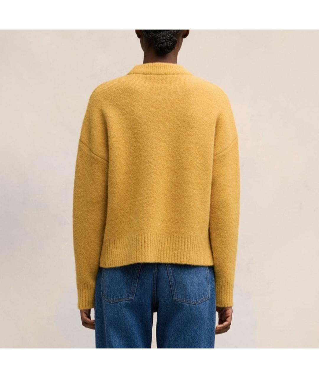 Ami Paris Горчичный шерстяной джемпер / свитер, фото 5
