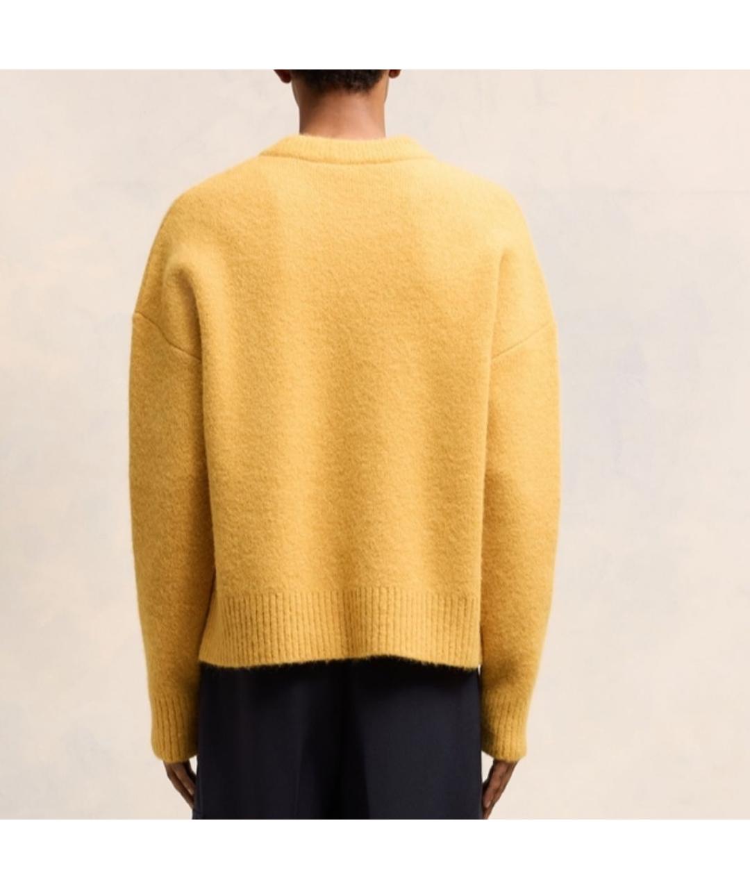Ami Paris Горчичный шерстяной джемпер / свитер, фото 4