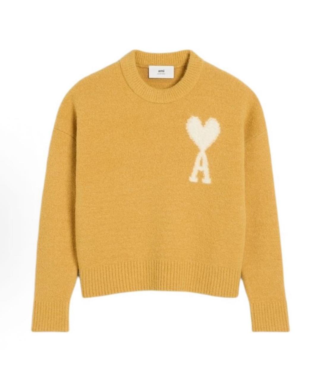 Ami Paris Горчичный шерстяной джемпер / свитер, фото 6