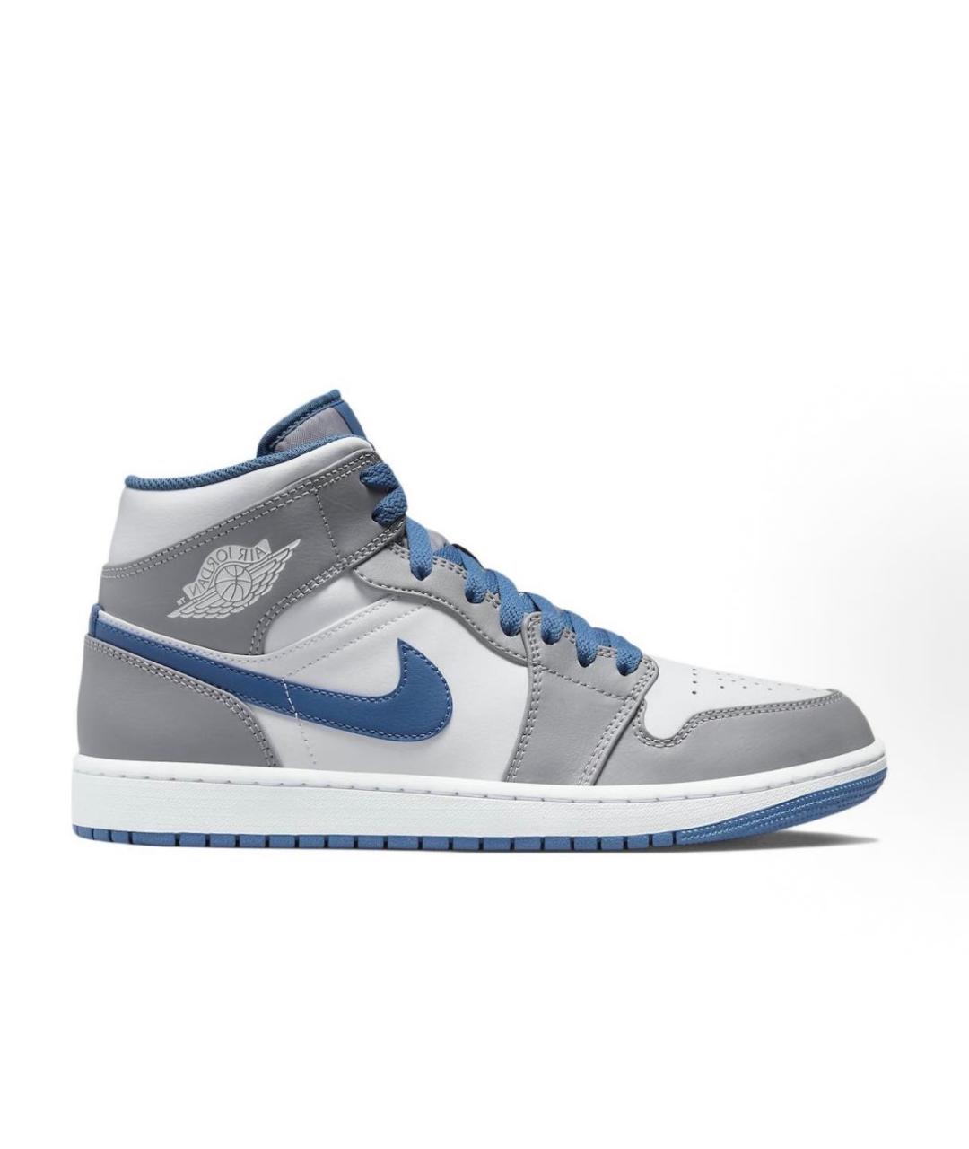 JORDAN Серые кожаные высокие кроссовки / кеды, фото 4