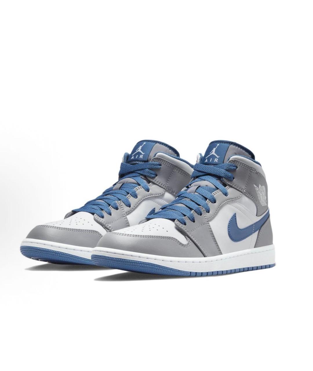 JORDAN Серые кожаные высокие кроссовки / кеды, фото 2