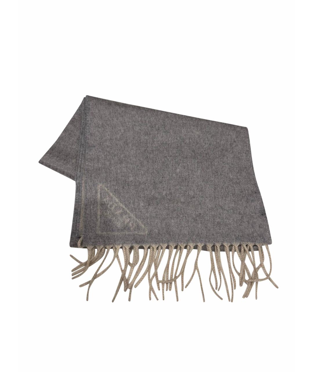 PRADA Серый кашемировый шарф, фото 1