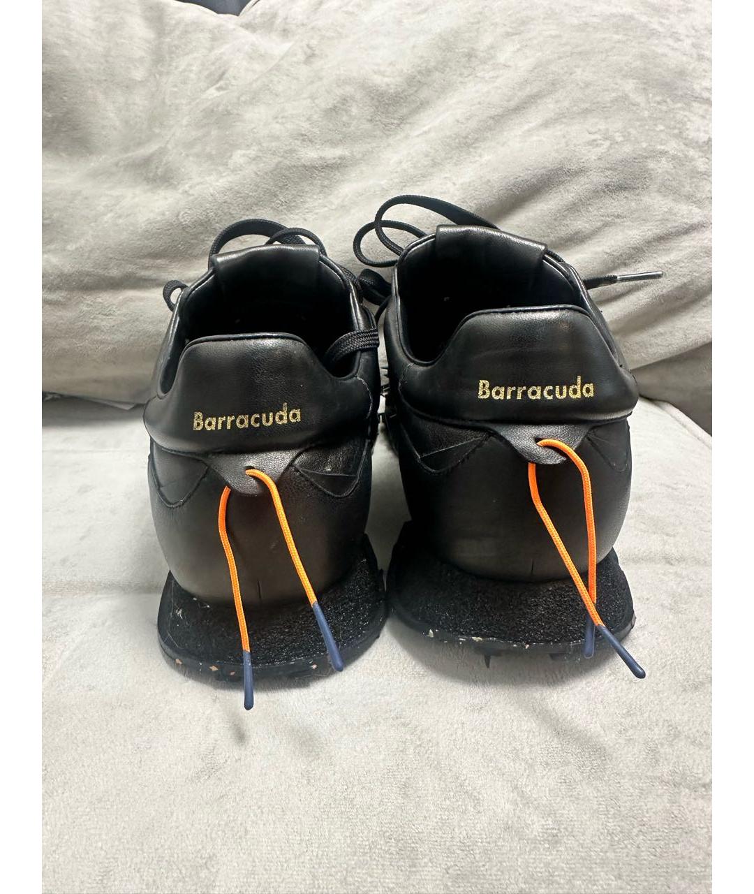 BARRACUDA Черные кожаные низкие кроссовки / кеды, фото 4