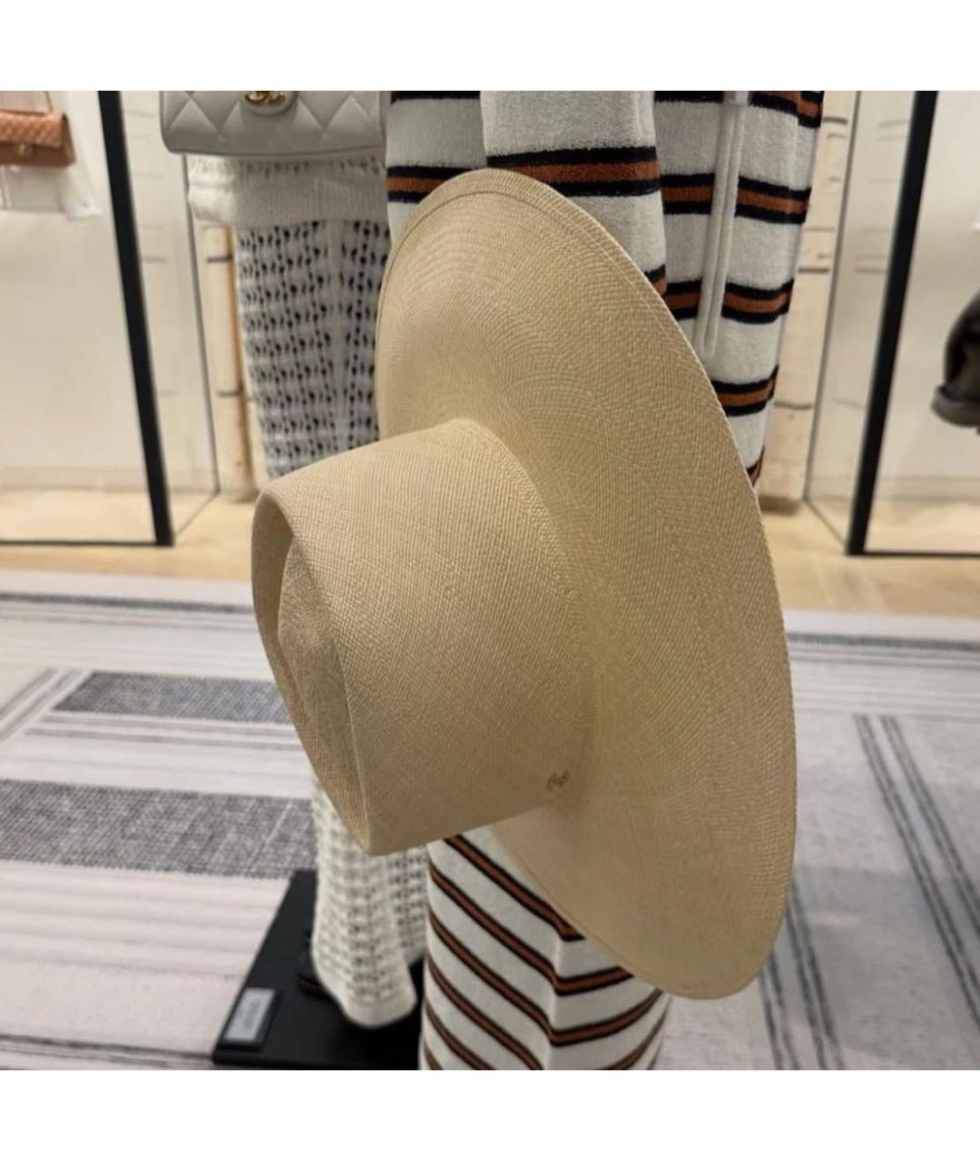 CHANEL Бежевая соломенная шляпа, фото 2