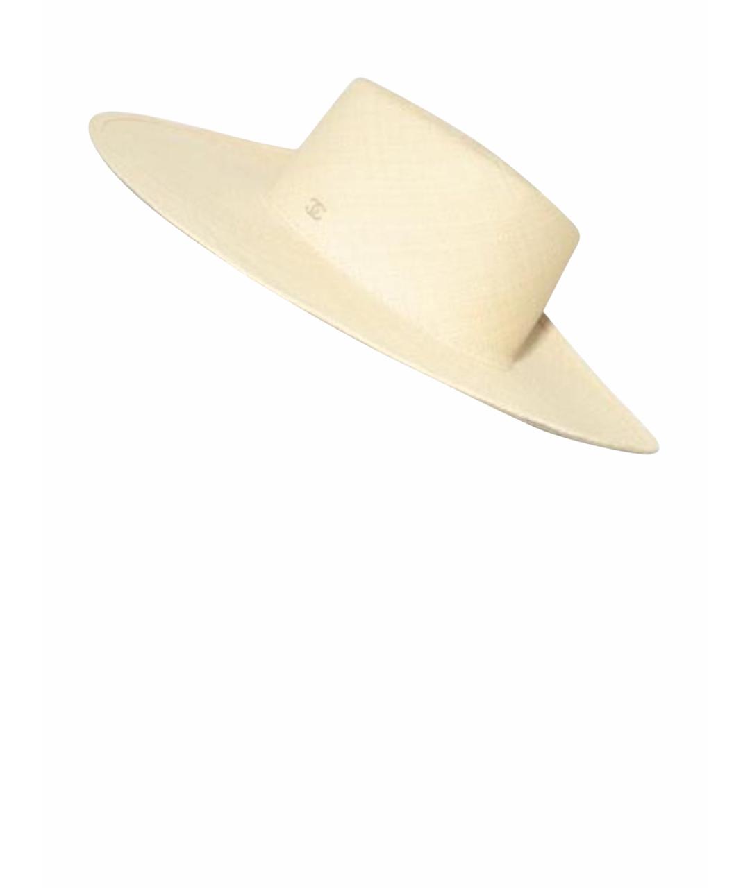 CHANEL Бежевая соломенная шляпа, фото 1