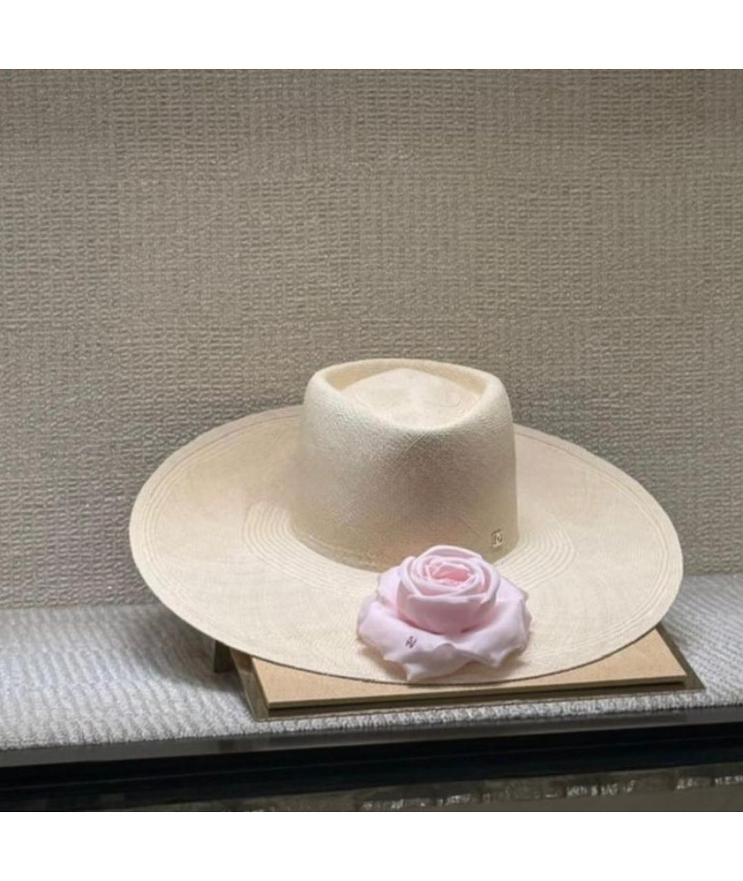 CHANEL Бежевая соломенная шляпа, фото 4