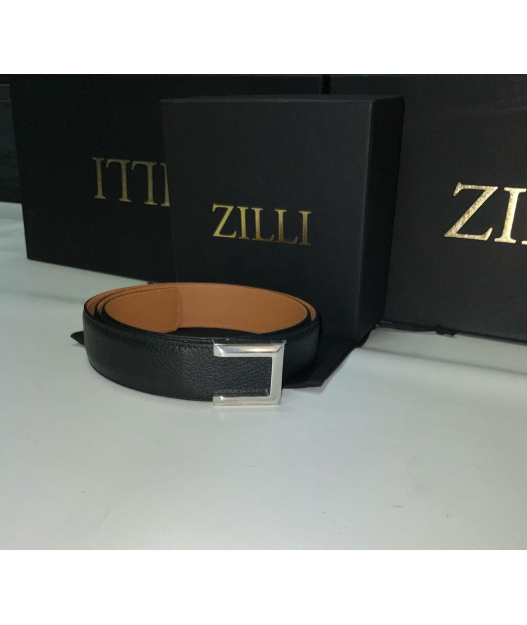 ZILLI Черный кожаный ремень, фото 9