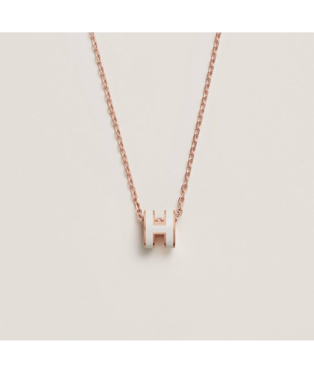 HERMES Белая металлическая подвеска, фото 4