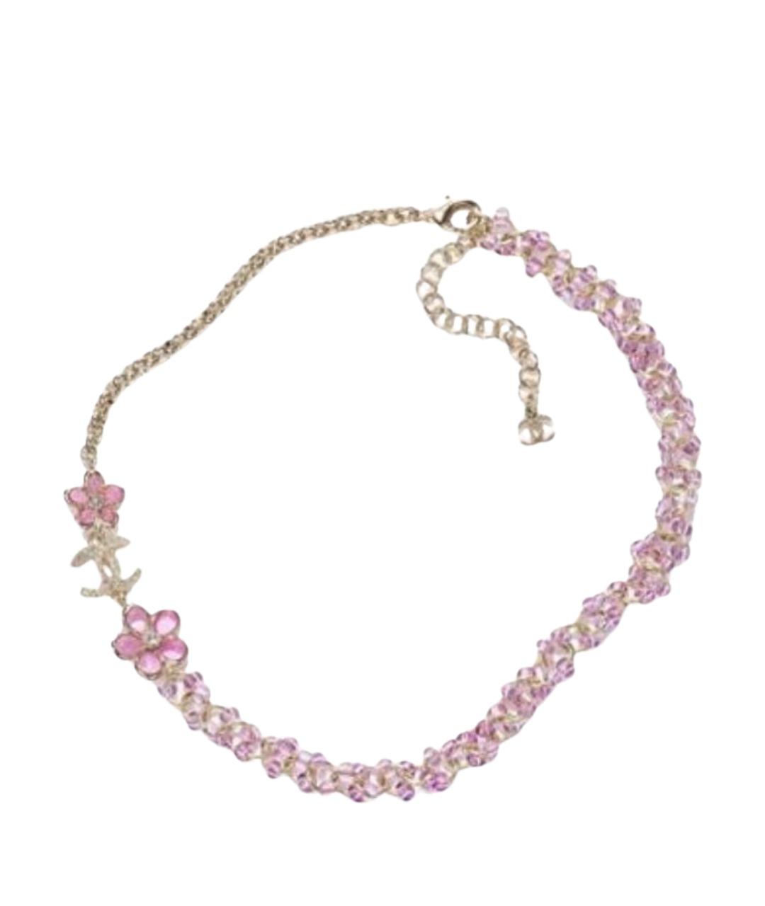 CHANEL Розовое металлическое колье, фото 1