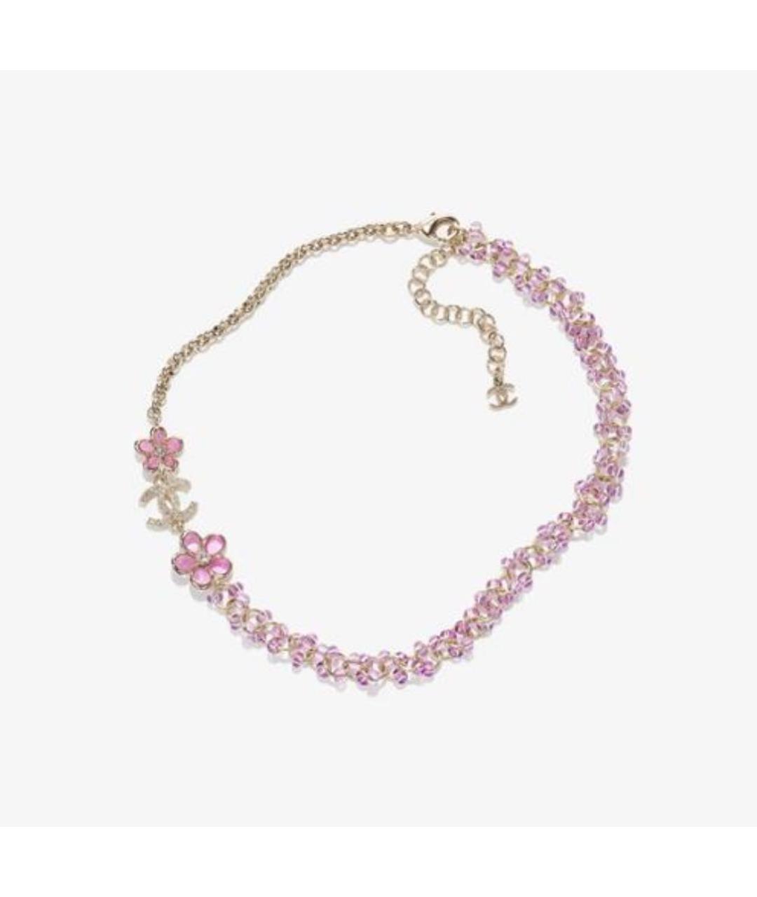 CHANEL Розовое металлическое колье, фото 4