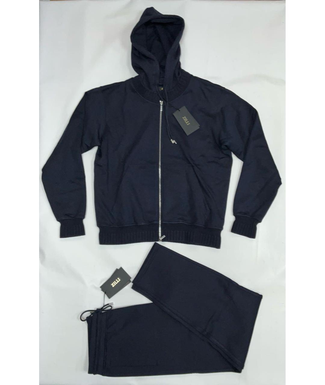 ZILLI Синий хлопковый спортивный костюм, фото 9