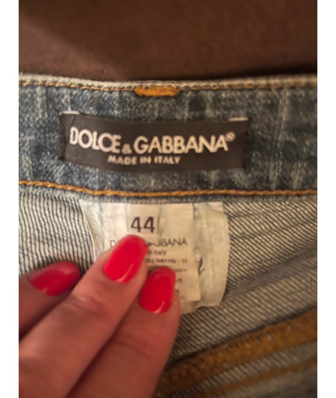 DOLCE&GABBANA Голубые хлопко-леновые джинсы слим, фото 4