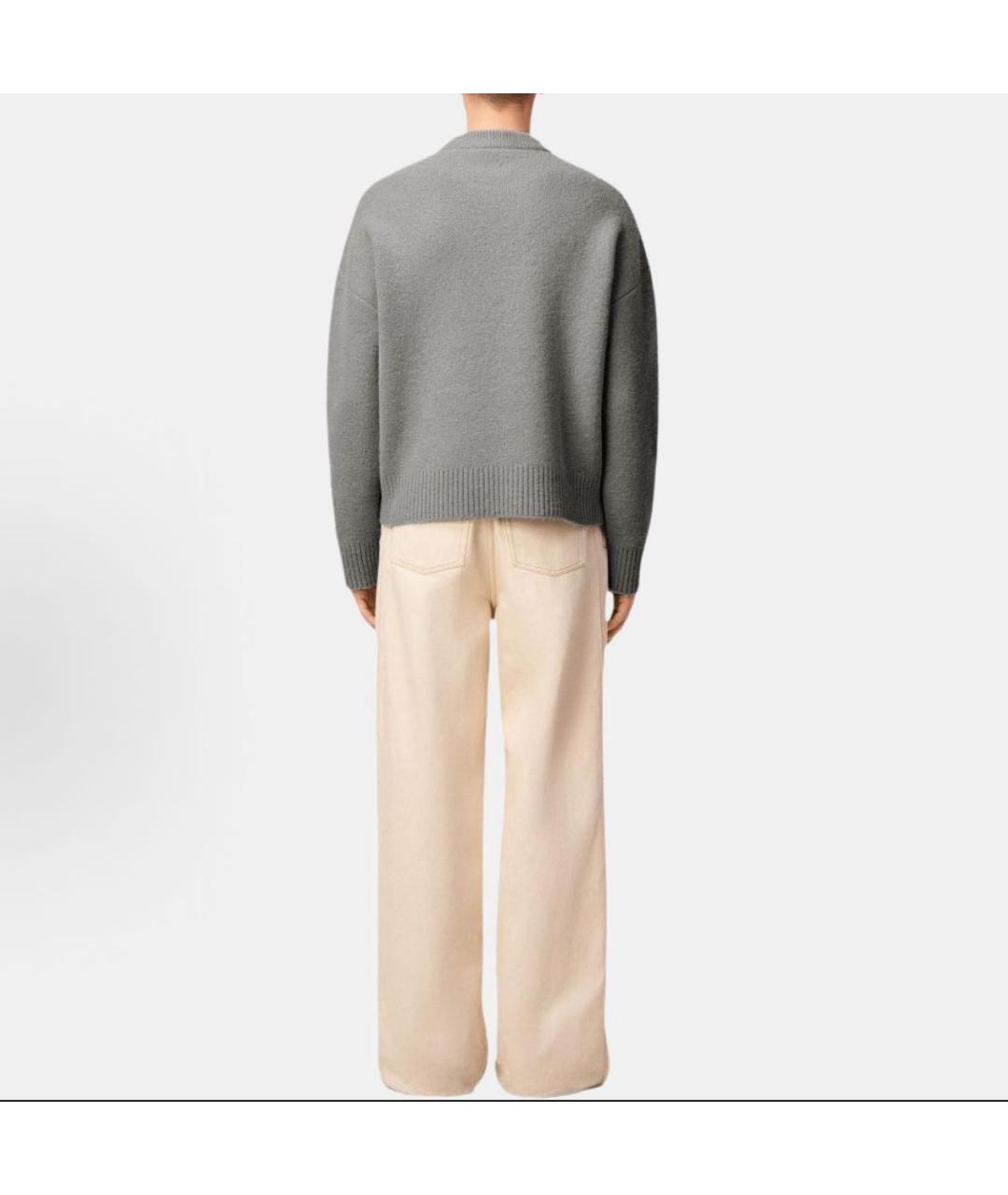 Ami Paris Серый шерстяной джемпер / свитер, фото 4