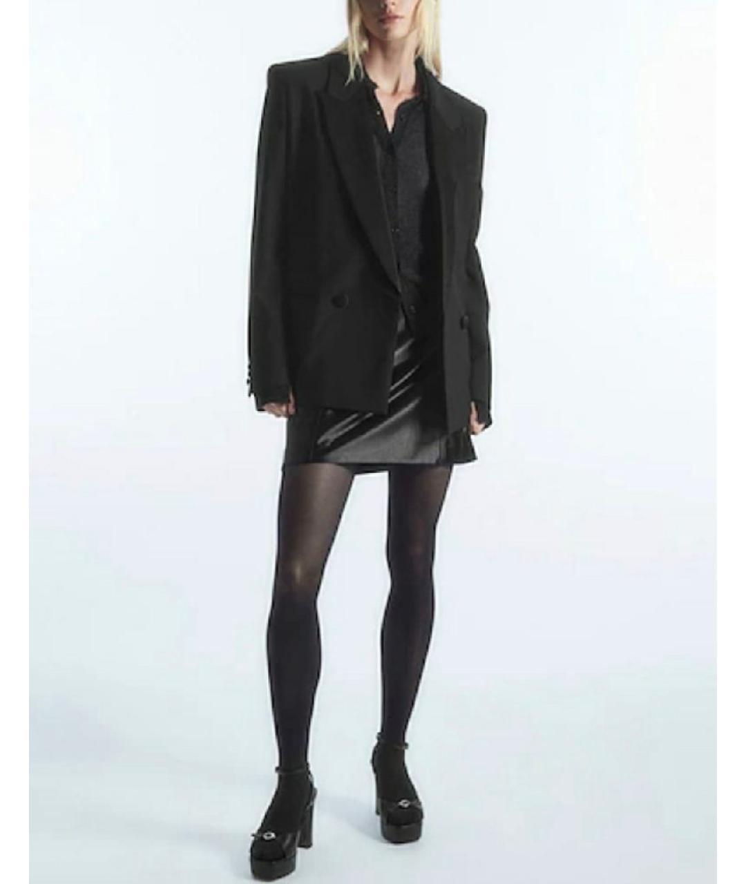 COS Черная полиэстеровая юбка мини, фото 2