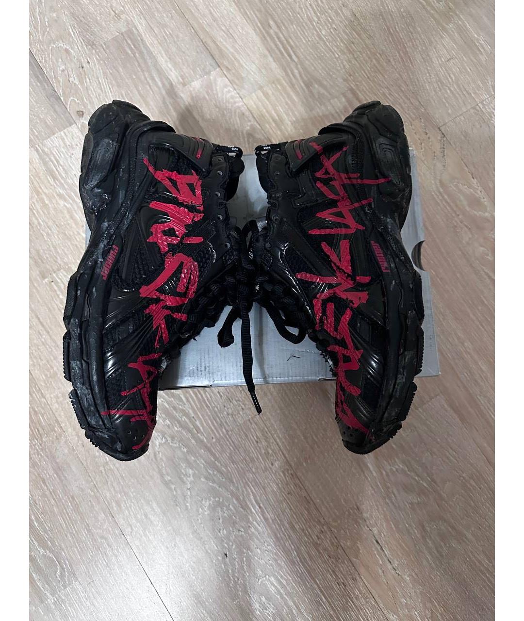 BALENCIAGA Черные текстильные низкие кроссовки / кеды, фото 4