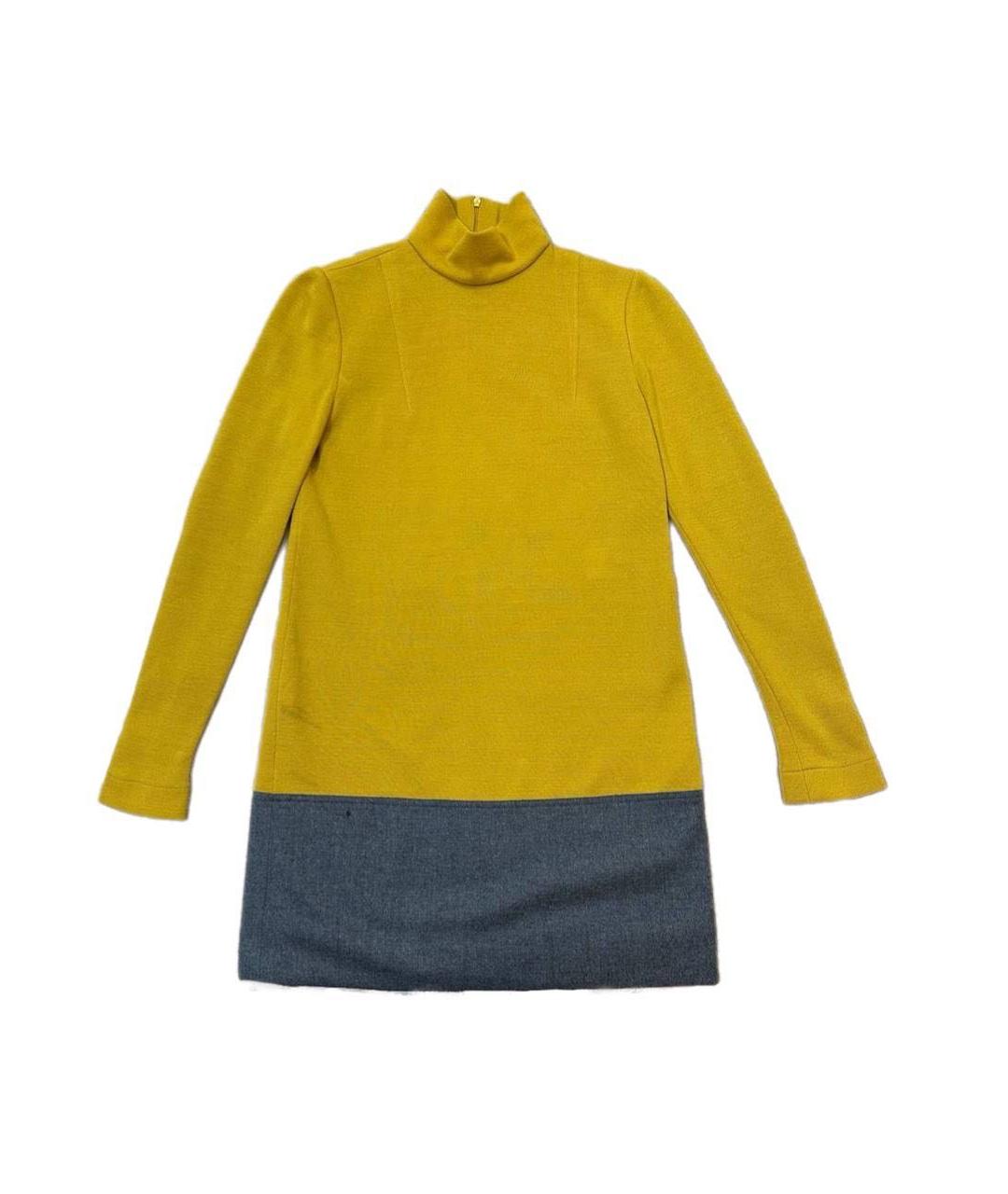 FENDI Горчичное шерстяное платье, фото 1