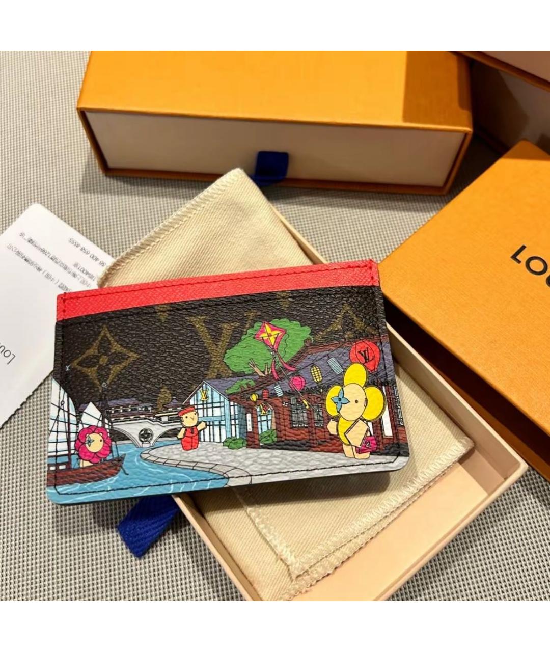 LOUIS VUITTON Коричневый кардхолдер, фото 4