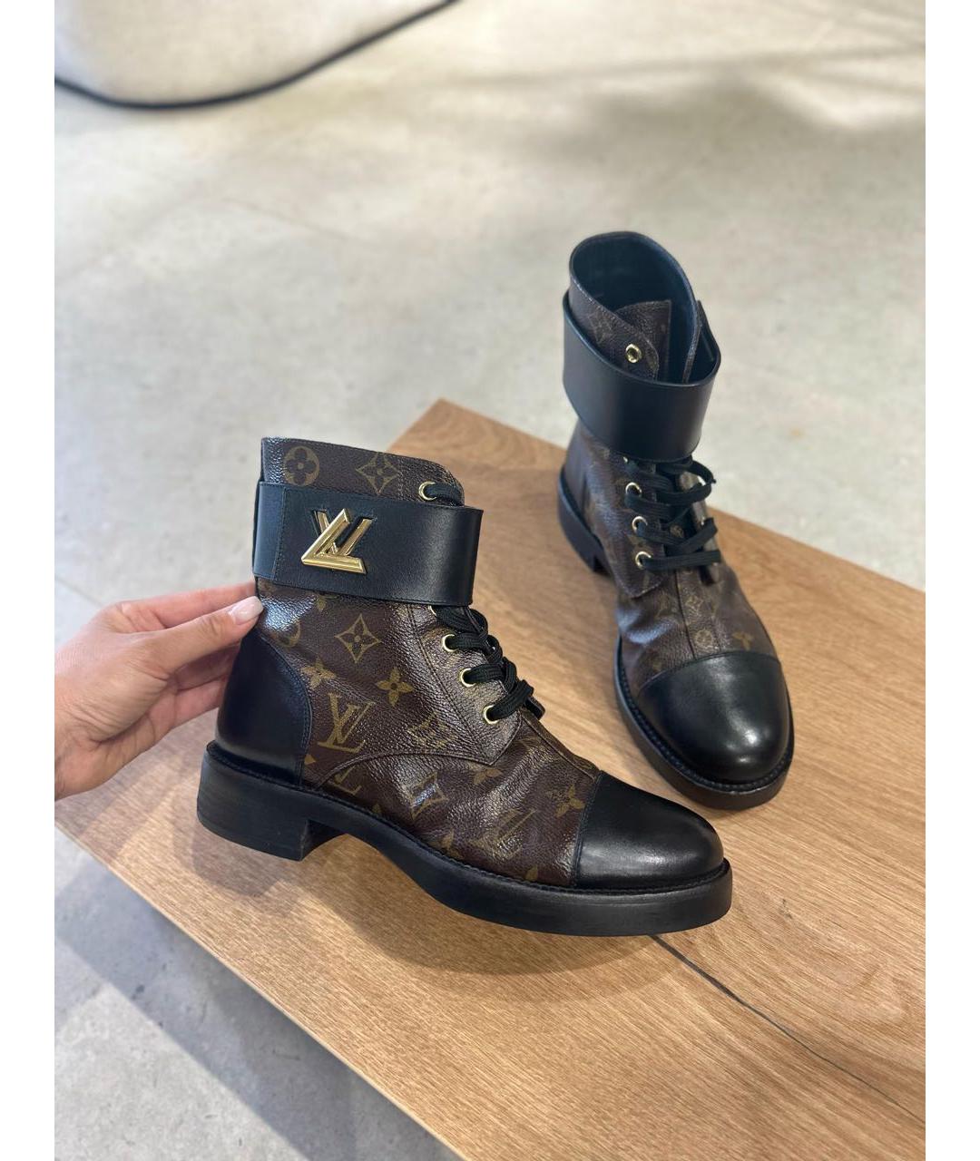 LOUIS VUITTON Коричневые кожаные ботинки, фото 2