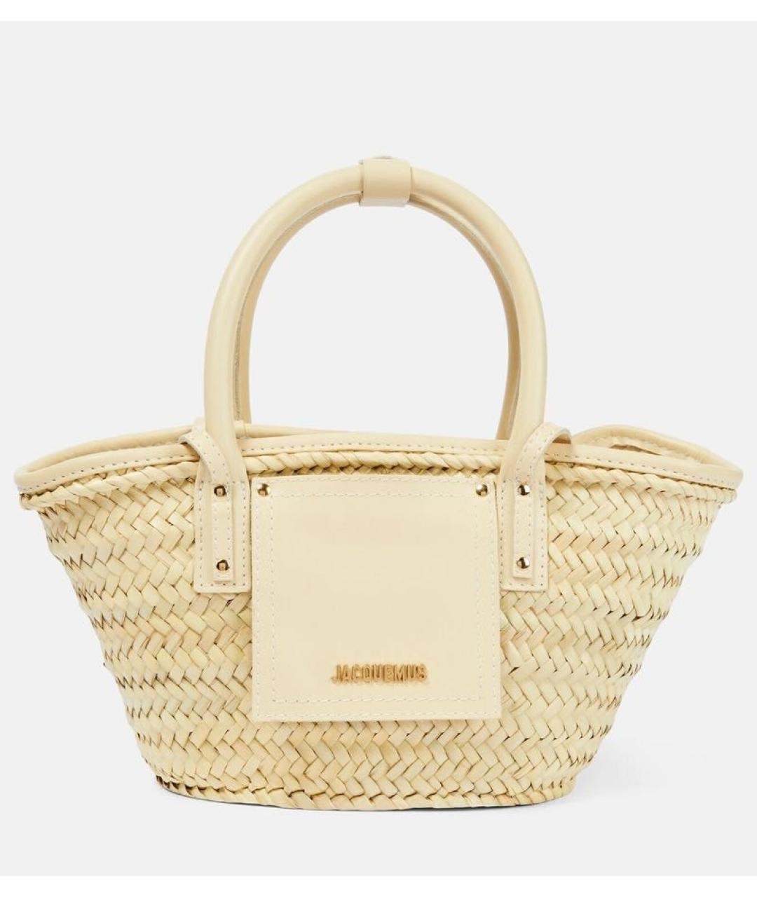 JACQUEMUS Бежевая пелетеная пляжная сумка, фото 8