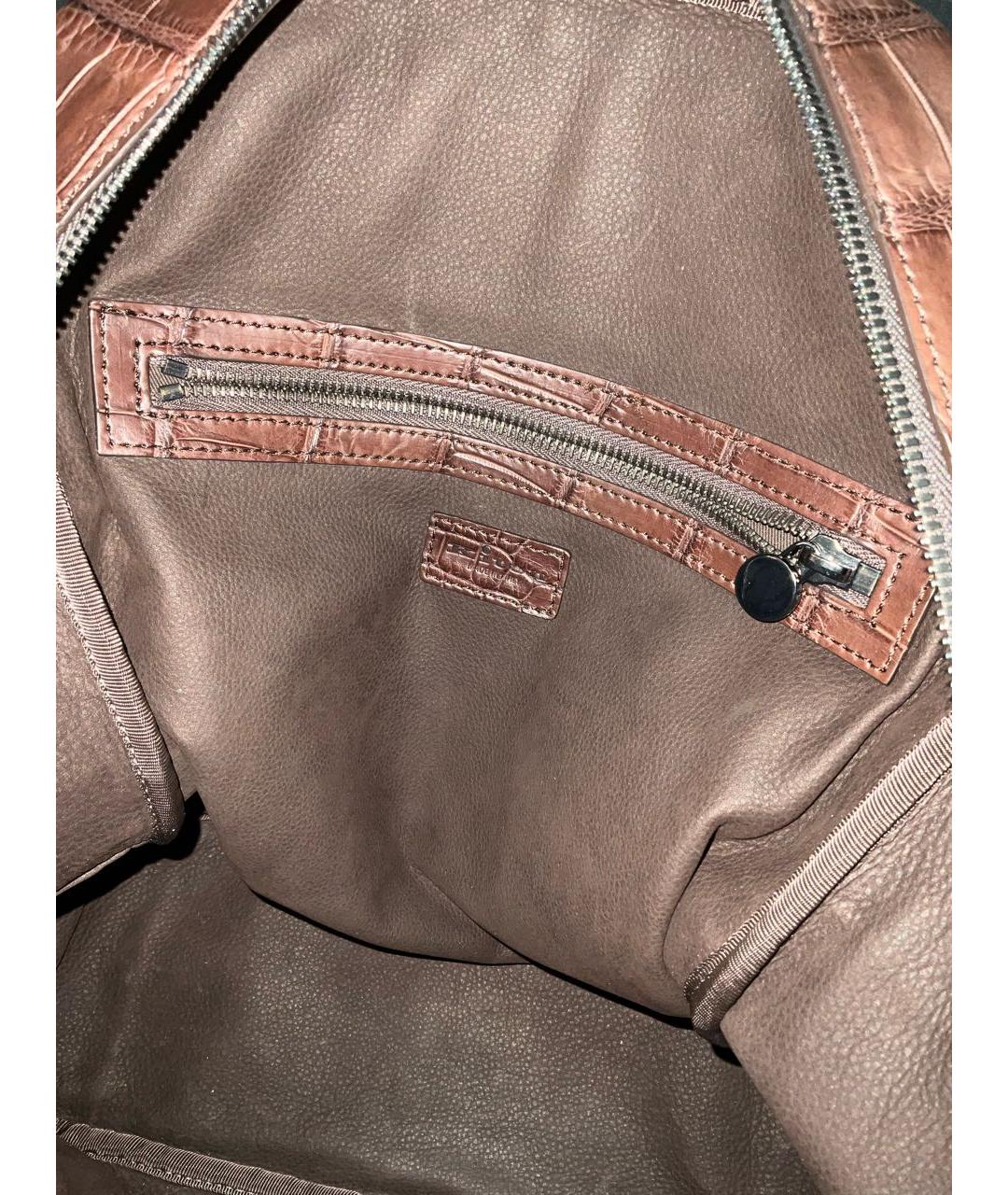 KITON Коричневый рюкзак из экзотической кожи, фото 7