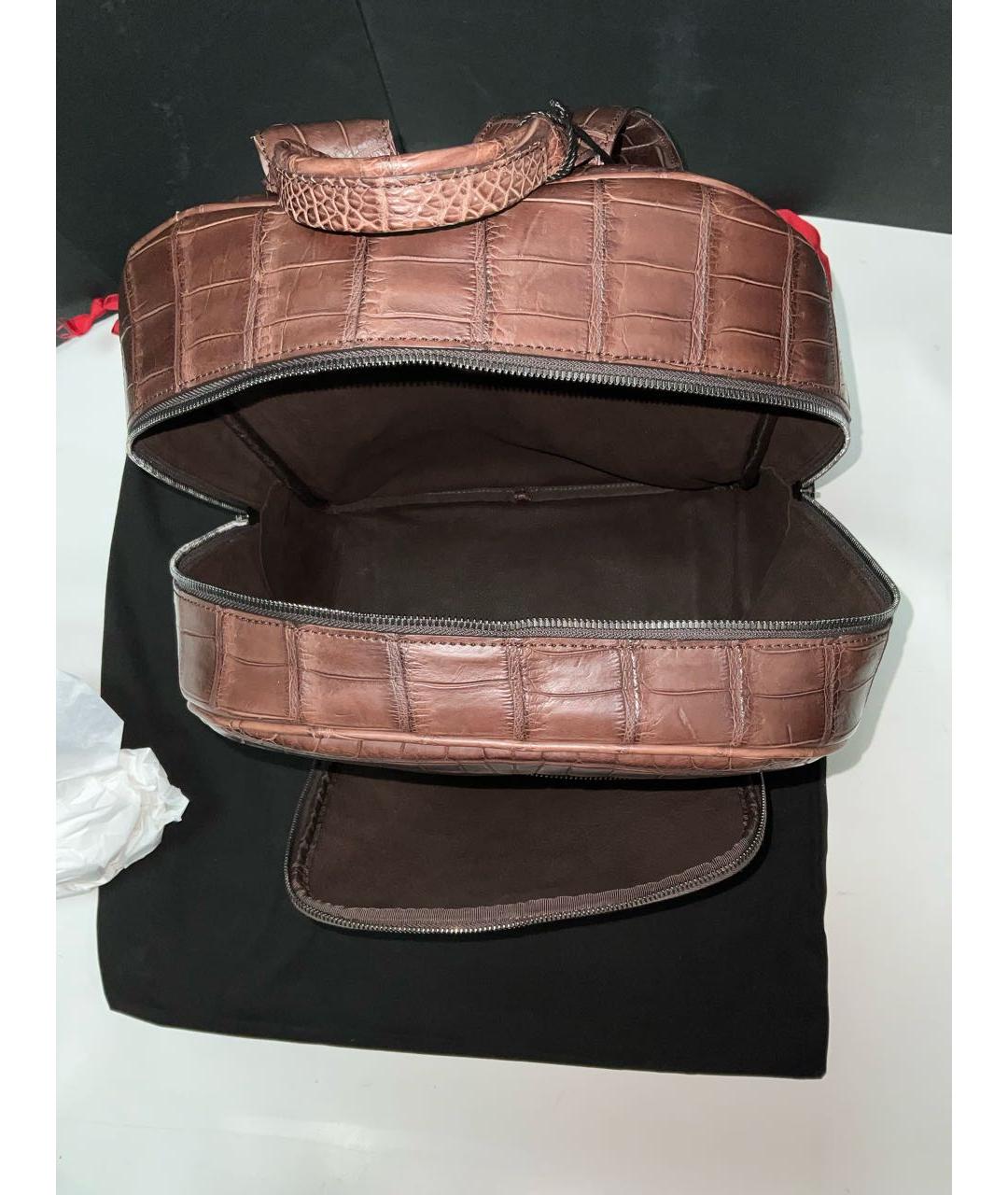 KITON Коричневый рюкзак из экзотической кожи, фото 6