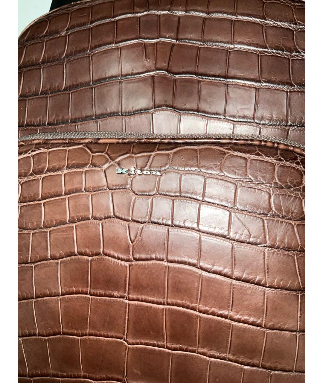 KITON Коричневый рюкзак из экзотической кожи, фото 3