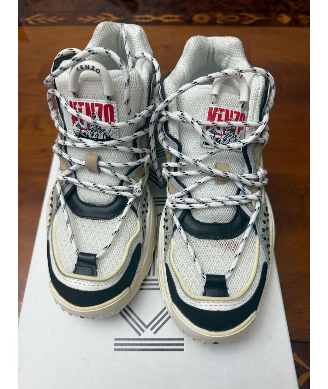 KENZO Белые кожаные кроссовки, фото 2